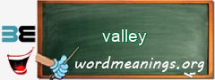 WordMeaning blackboard for valley